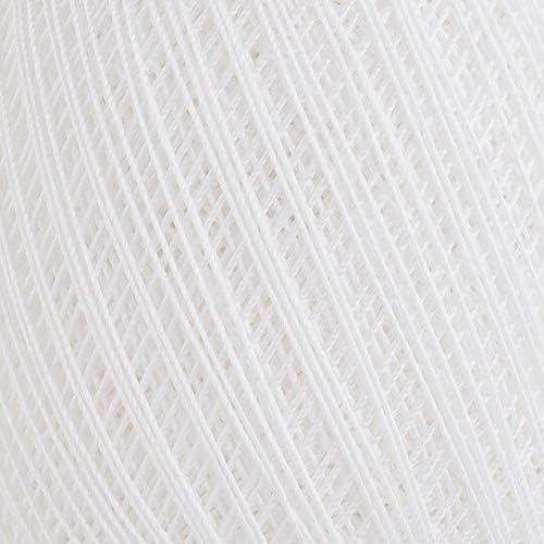 Yarn Art 1 Skein YarnArt Violet,100 Mercerized Cotton Yarn Threads Crochet Lace Hand Knitting Yarn Embroidery Arts Crafts (White 003)