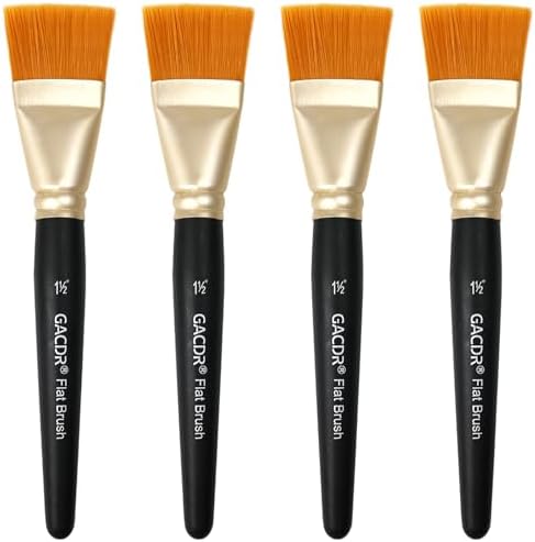 Large Flat Paint Brushes, 4pcs 1.5 Inch Craft Paint Brush Set for Acrylic