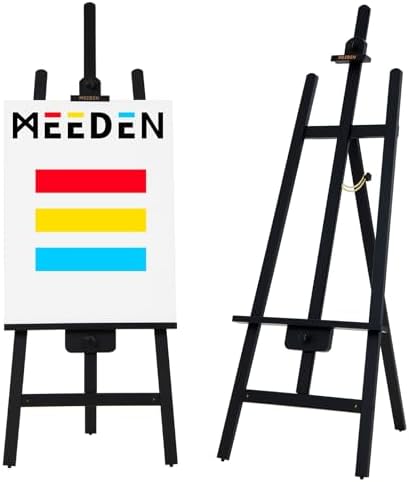 MEEDEN Black Easel for Painting: Wood Easel Stand for Sign and Display