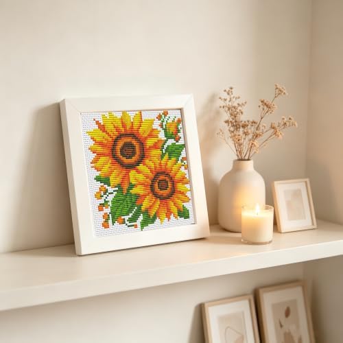 Sunflowers Counted Cross Stitch Kits for Adults,Stamped Cross-stitch Kits