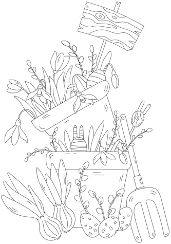 Jekohor Spring Theme Adult Coloring Book - 9x12 Inch
