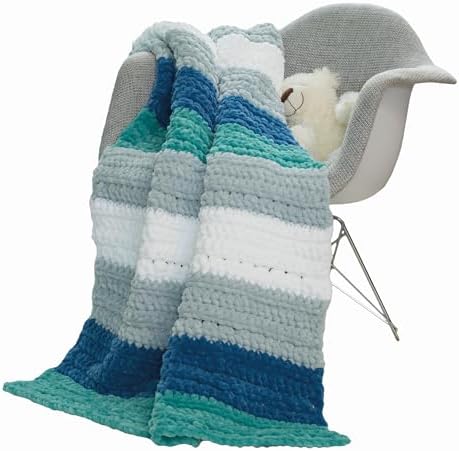 Loops & Threads Sweet Snuggles Yarn - Yarn for Knitting, Crochet, Weaving, and Arts & Crafts - Blue, Polyester, 8.8 oz