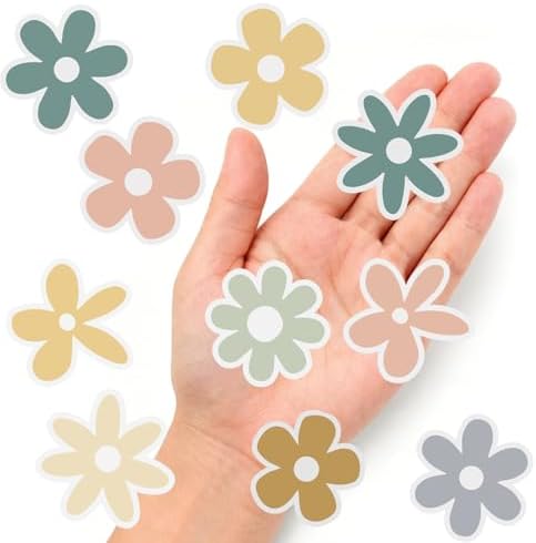 35 x Little Daisies Stickers, Cute Flower Stickers, Laptop Stickers, Water Bottle Stickers, Phone Flower Sticker, Aesthetic Stickers, Vinyl Stickers Daisy Sticker Pack, 2 inches (Multicolor)