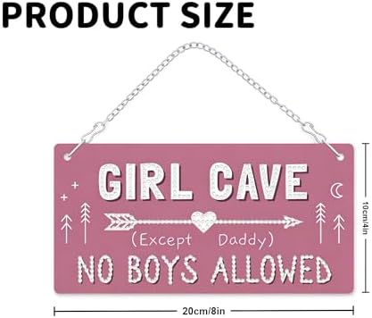 CraftBliss DIY Diamond Painting Kit, Girl Cave (Except Daddy) No Boys Allowed Sign, 5D Sparkling Diamond Art Hanging Decor for Bedroom Wall Door, Creative Craft Gift for Teens & DIY Lovers