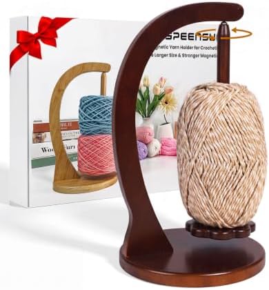 SPEENSUN Magnetic Yarn Holder for Crocheting, Large, Black Finish