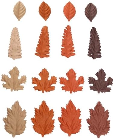 100 pcs Mulberry Paper Leaves DIY Craft Scrapbooking Wedding DIY Craft Supplies Card Mixed Leaves (Mixed Brown Tone)