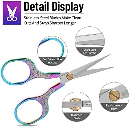 embroidery scissors-Glexal 5 Inch Precision Scissors-2 pack,small razor Sharp Blade Shears for craft Crochet sewing school paper cutting…