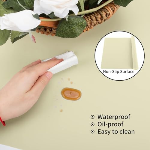 Extra Large Silicone Mat for Kitchen Counter 36" x 24" Silicone Table Mat for Resin Workbench Heat Resistant Mat Coffee Bar Mat,Beige
