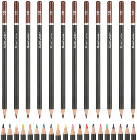 PATIKIL Colored Pencils, Brown Color Drawing Pencils with Oil-Based Cores Art Scrapbook Supplies for Adult Coloring Books Artists Beginners Drawing Sketching, 12 Pcs