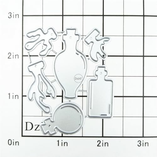 Patchwork Halloween Magic Potion Bottle Metal Cutting Dies for Card Making
