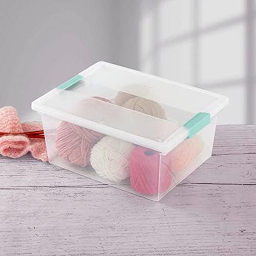 Sterilite Deep Clip Box, Clear Storage Bin with Latching Lid, 4 Pack