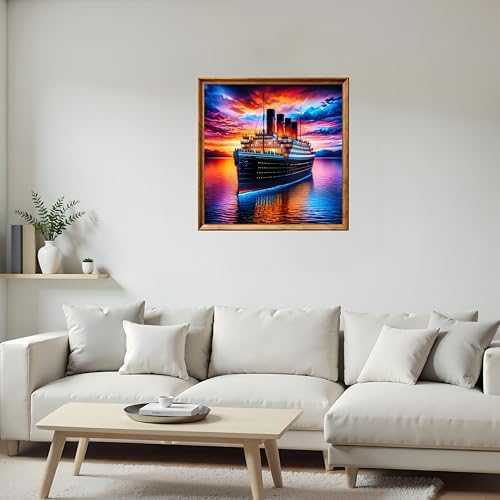 Sunset Steamship 5D DIY Diamond Painting Kits for Adults