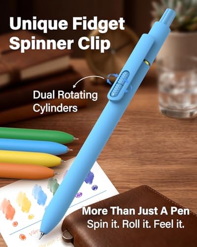 inkipen 0.5mm Colored Gel Pens, 8 Pack, Fidget Function