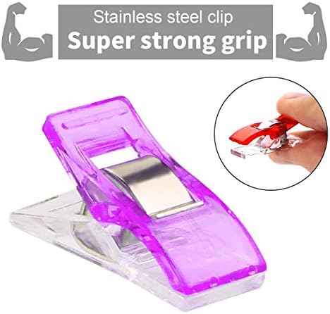 Yalis 100 Pcs Premium Sewing Clips Multipurpose Sewing Accessories Quilting Supplies Crafting Tools, Assorted 9 Bright Colors (A)