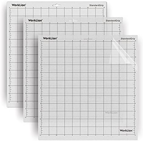 WORKLION Cutting Mat Compatible With Silhouette Cameo: (12x12 inch,3 Mats) Standard Adhesive Sticky Durable Clear Craft Cut Mats - Replacement Accessories