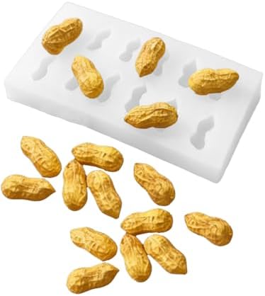 12 Cavity Peanut Silicone Mold – Silicone Fruit Mold for Chocolate, Fondant, Candle, Resin & Cake Decor, 3D DIY Candy Baking Tool for Parties & Gifts (Peanut)