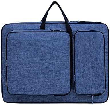 8K Artist Portfolio Carry Backpack Case Versatile Art Bags Waterproof Adjustable Drawing Board Backpack Art Storage Bags for Artworks Painting Drawing Sketching 19.7” x 14.6” x 2.4” (Blue)