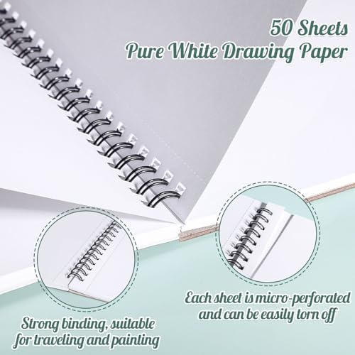 Marker Paper Pad 8.3 × 11.7 in, 50 Sheets, 120gsm Spiral Bound Sketchbook | Bleed-Resistant Coated Paper, Acid-Free, Smooth for Alcohol Markers, Pencils & Layering, Easy-Tear Spiral Pages