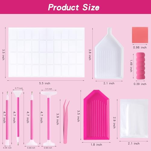 55PCS Diamond Art Accessories Tools Multiple Sizes Diamond Painting Kits