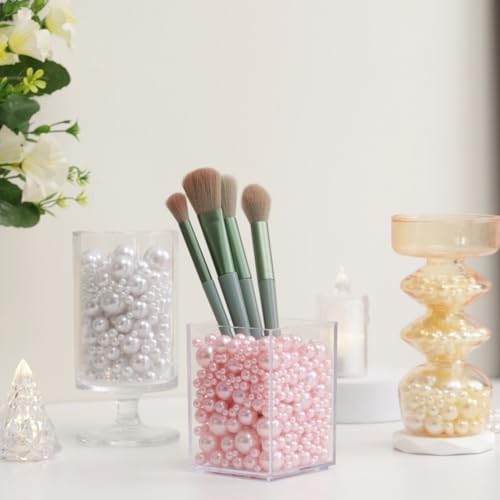 2200PCS Pearls for Crafting, White No Hole Beads for Centerpieces Vases, 9 Sizes Bulk Fake Pearls Beads for Vase Filler, Candles Centerpiece, DIY Crafts, Jewelry Making (4/6/8/10/12/14/16/18/20mm)