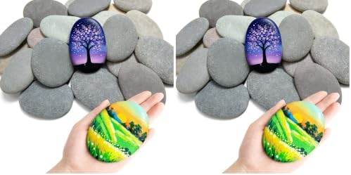 Simetufy 30Pcs Large Rocks for Painting 3.3-4.5Inch Natural River Stones (Pack of 2)