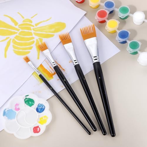 4Pcs Grainer Brush, Professional Artist Paintbrushes for Acrylic Painting