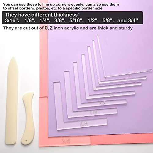 10 Pieces Creative Positioning Card Corners Helpers with Bone Folder Tool