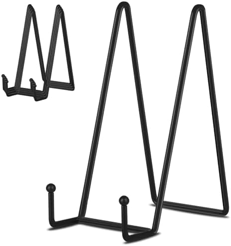 IBosins 5-Pack 8-Inch Plate Holder Display Stands Black Metal Frame Stand