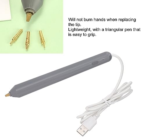 Heat Foil Pen, USB Heated Hot Foiling Embossing Stamping Pen with 4 Size Metal Tips for DIY Craft Card Making Scrapbooking Drawing Writing
