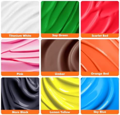 GOTIDEAL Orange Acrylic Paint, Orange Red Paint (250ml / 8.45oz) Tube