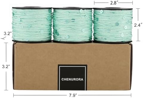 Artisanal Yarn Collection Multifiber Fancy Yarn for Knitting Crocheting Crafts DIY, Set of 3 Rolls (Mint Green Satin with Matte Glitter)