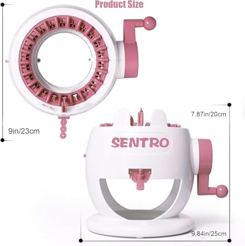 SENTRO 22 Needles Knitting Machine with Electric Adapter, Knitting Board Rotating Double Loom with Crank Handle Adapter Hex Steel Bit for Automatic Knit