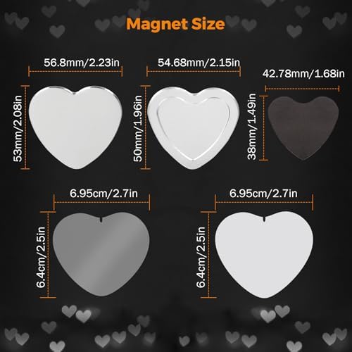 BEAMNOVA 100 Sets of Heart-Shaped Metal Button Maker Magnet Supplies