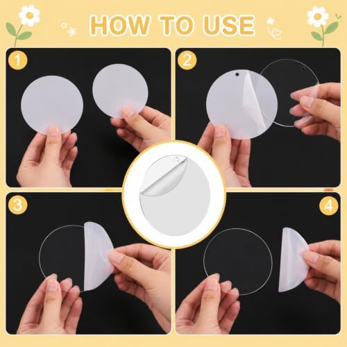 30 PCS 2 Inch Acrylic Keychain Blanks, Clear Round Discs with Hole