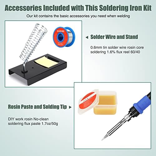 Soldering Iron Kit, 80W 110V LCD Digital Welding Tools, 356-896℉(180-480℃), Portable Adjustable Temperature Solder Irons, for Metal, Jewelry, Electric Repairing, DIY