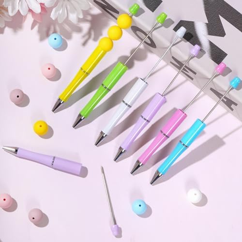 30Pcs Beadable Pens Beaded Ballpoint Pens Bulk for DIY Writing Easter