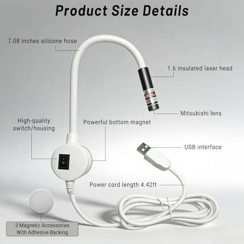 5mW Laser Light for Sewing Machine, Magnetic Quilting Seam Guide