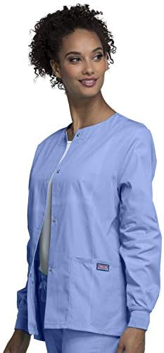 Cherokee WW Originals Scrubs Jacket for Women Snap Front 3 Pockets