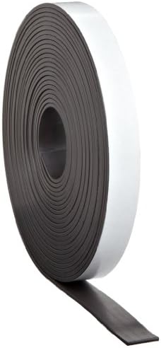 Master Magnetics Flexible Magnetic Strip - Heavy-Duty Magnet Strips with Strong Adhesive Backing for Walls, Boards, Signs, and More - 0.06" Thick - 1" W - 100 Ft - 1 Roll