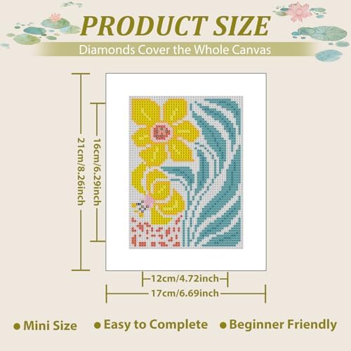 12 Pcs Small Diamond Art Kits Easy Flower Diamond Art Kits for Adults