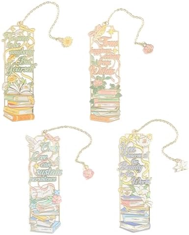 4Pcs Metal Bookmarks Cute Book Mark for Book Lovers Page Tracker Bookmark Supplies Bookmarks for Reading Women