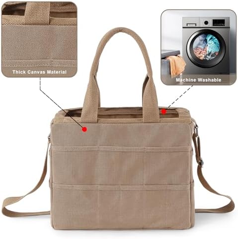 Art Craft Supply & Pottery Bag – 36 Pockets – Detachable Shoulder Strap - Handles – Removable Padded Divider - Washable – Tools, Knitting, Crochet, Yarn, Sewing, Scrapbooking, Clay, Tote