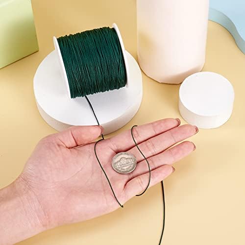 Elecrelive 100 Yards Braided Nylon Crafting Thread Dark Green Macrame Rope