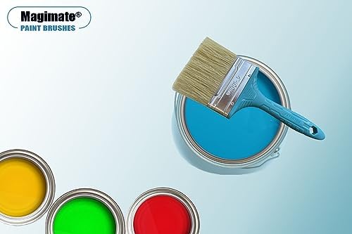 Magimate Stain Brush Set 1-inch 2-inch 3-inch and 4-inch Assortment, Bristle Paint Brush, Natural Bristle Blended with Synthetic, Chip Paint Brush Variety Staining Brushes Pack of Four (Pack of 2)