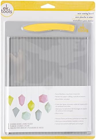 EK Tools Mini Scoring Board, 7.5"x9.75", with Bone Folder, Scoreboard for Paper Crafting, Make Envelopes, Cards, Precision Photos, and More