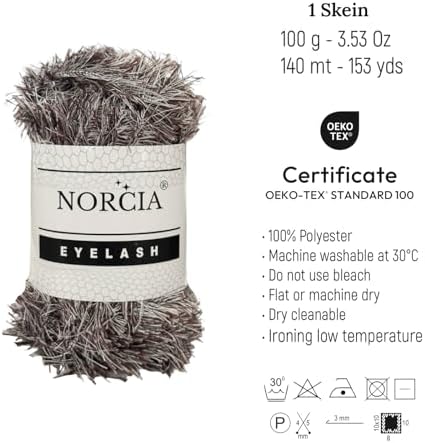 Eyelash Yarn Fun Fur Yarn(3 * 100g-3.5oz) (3 * 153yds-140mt) Fuzzy Premium Soft Crochet DIY Hand Knitting 100% Polyester