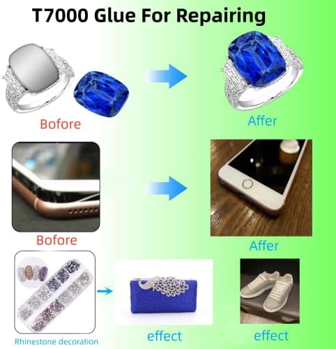 T-7000 15ml Super, Glass,Fabric,Craft, Adhesive,Puzzle, Glue Suitable for Repair Multipurpose High Performance Industrial Glue Semi Fluid Black Adhesive (15ML,1PACK)