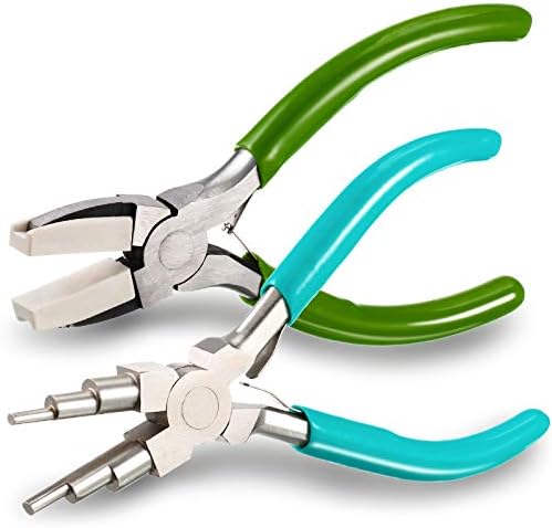 Mudder 2 Pcs Jewelry Making Tool 6 in 1 Bail Making Plier, Blue and Green