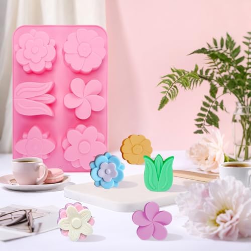 Flower Silicone Molds Tulip Daisy Flower Soap Molds Tulip Shape Candle Mold