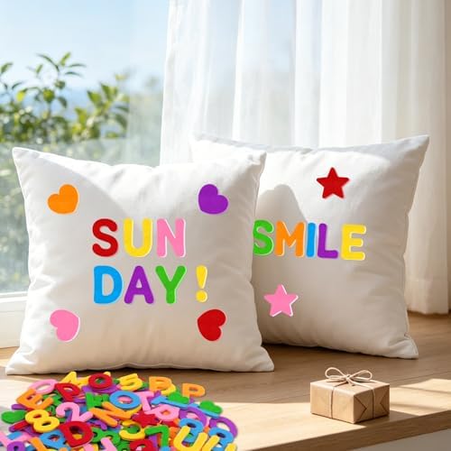 Felt Letters,686 Pcs Felt Stickers 1 Inch Alphabet Number Sticker(Colorful)